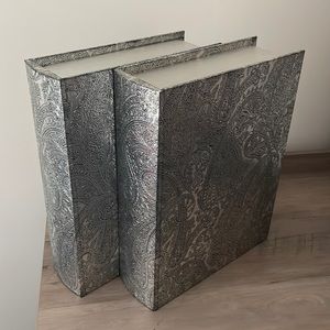 2 Silver Decorative Storage Boxes